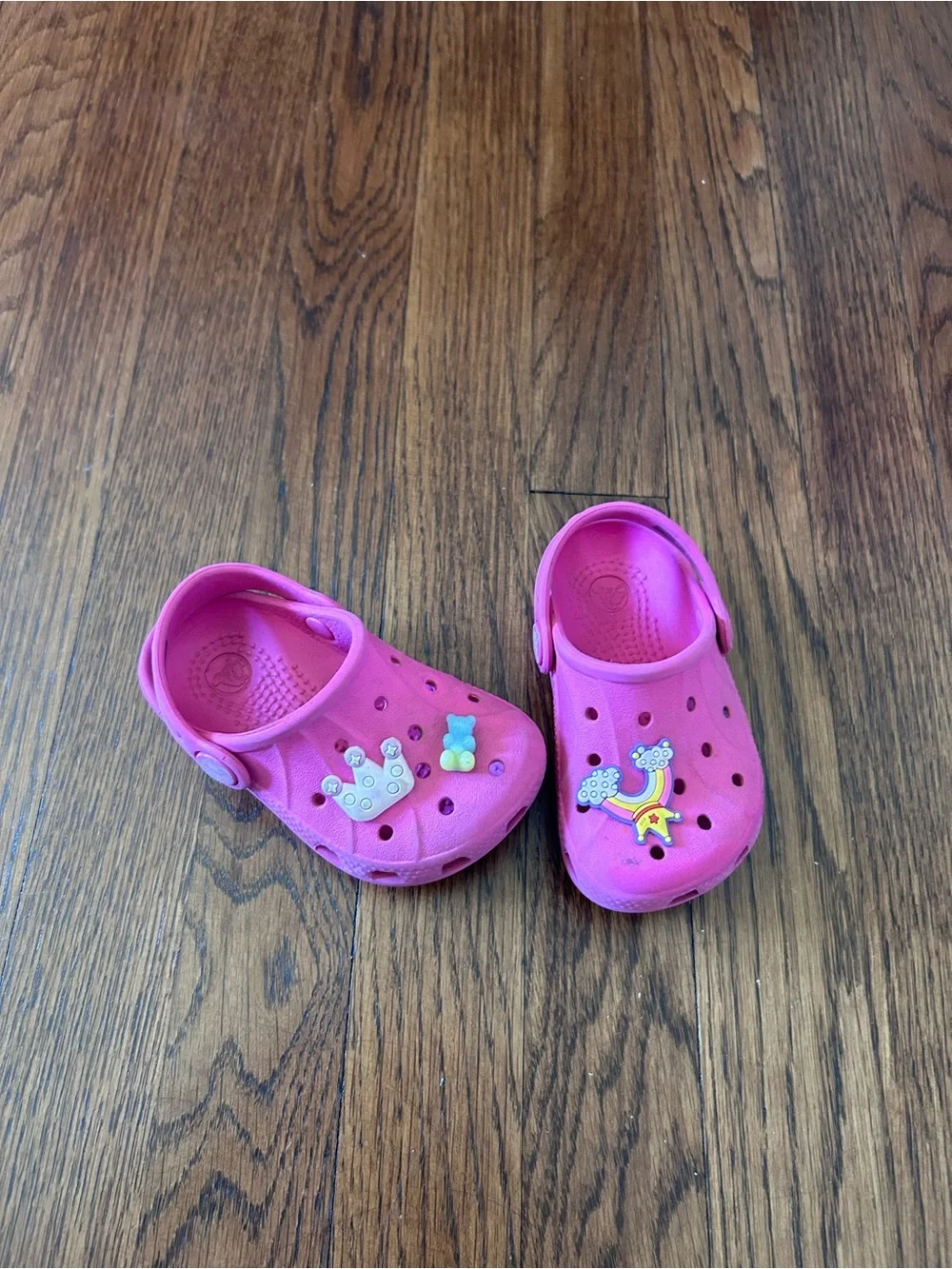 CROCS Kids Bright Magenta Slip-On Clogs with Fun Charms